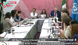 IGF 2016 - day 1 - WK 4 - WS38 - Security, Privacy and the Ethical Dimensions of ICTs in 2030